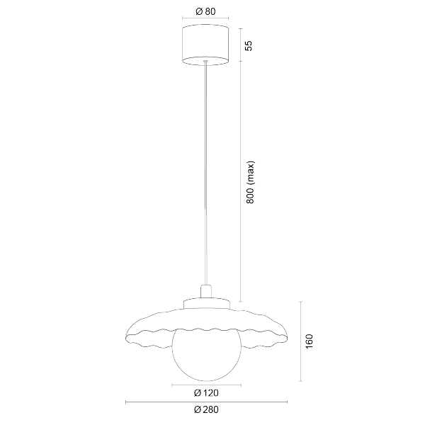 Lampa wisząca ceramika Bolesławiec granatowa muszla w kropki ręcznie zdobiona designerska wyjątkowa BOLL 8948 Argon x Manufaktura w Bolesławcu 