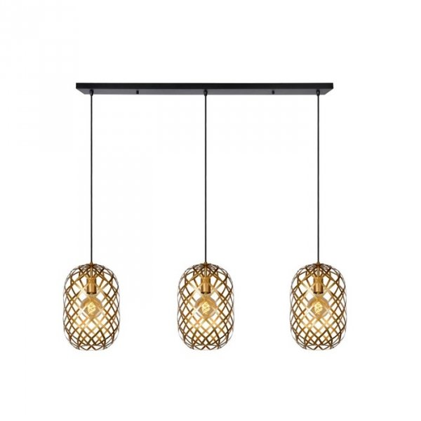 Lampa Wisząca Industrialna Złota WOLFRAM 21417/03/02 LUCIDE