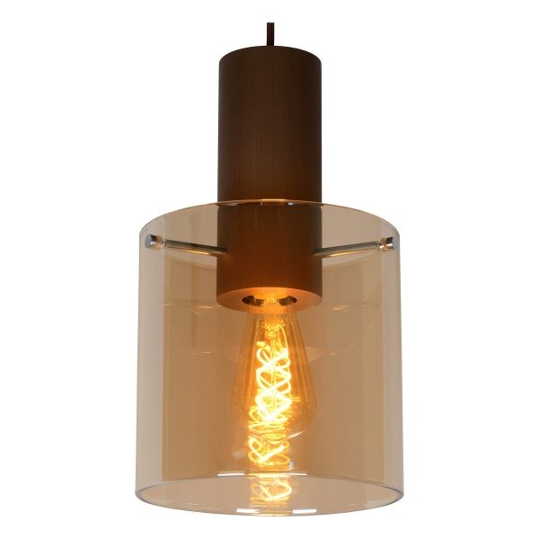 Lampa wisząca miedziana szklane bursztynowe klosze TOLEDO 74405/13/62 Lucide