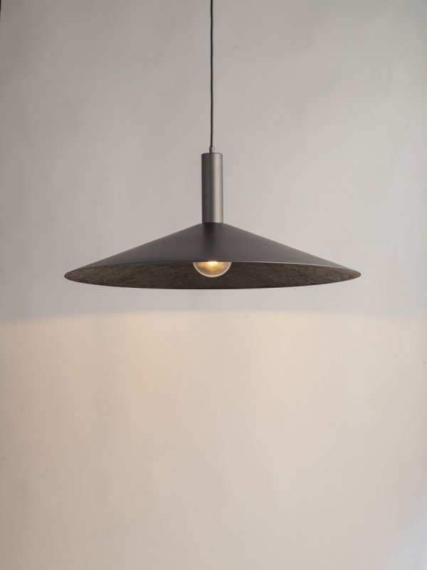 Lampa wisząca zwis pojedynczy płaski talerz Capri S Sigma 41012 srebrna jadalniana nad stół