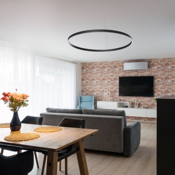 LAMPA WISZĄCA OKRĄGŁA CZARNA MAYTONI RIM MOD058PL-L42B4K CZARNY RING LED