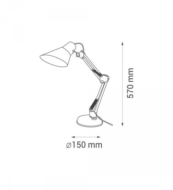 Biała Lampka Biurkowa Kreślarska Vintage LILLY FN017 NILSEN