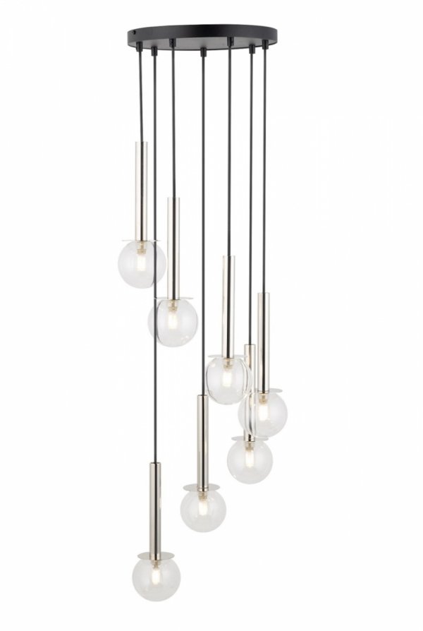 Lampa wisząca szklane kule srebrna Daisy 7 Sigma 40754