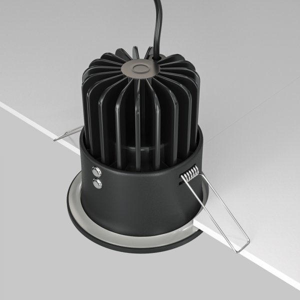 Lampa wbudowana wpuszczana w sufit LED aluminiowa czarna okrągła Zoom MAYTONI DL034-L12W4K-B