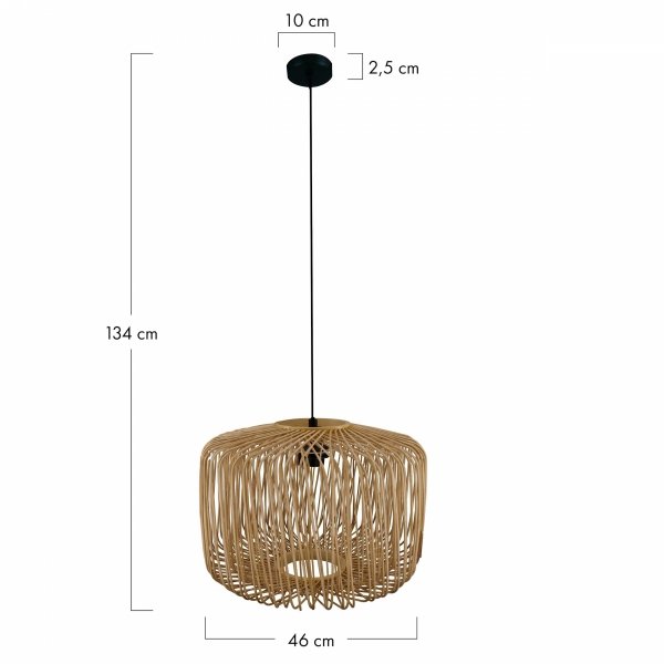 Lampa sufitowa bambusowa  38x38x28cm