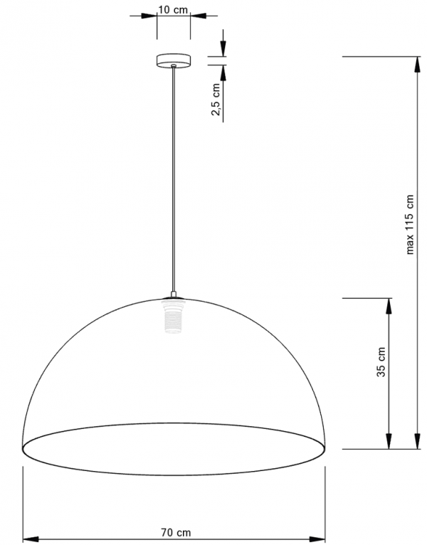 Złota Lampa Wisząca nad stół salonowa W Stylu Vintage SFERA 70 32294 SIGMA