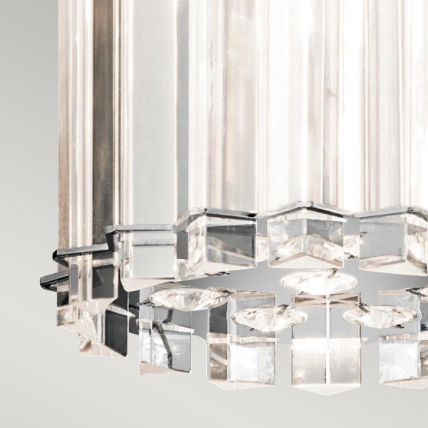 Mała lampa wisząca Crystal Skye 2 źródła światła glamour szklana tuba nowoczesna KL-CRYSTAL-SKYE-MP KICHLER