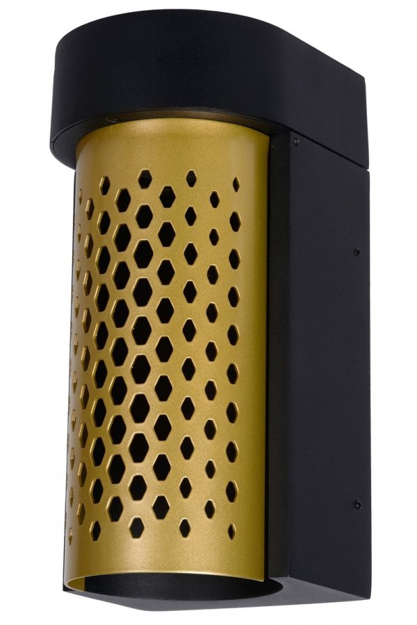 Kinkiet Ścienny Ogrodowy Czarno Złoty Vintage KIRAN 45800/10/02 LUCIDE