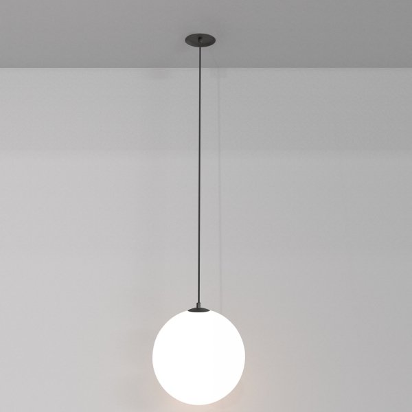 Minimalistyczna elegancka lampa wisząca LED kula czarno-biała regulacja wysokości LUNA MAYTONI P039PL-5W3K-20INS-B montaż podtynkowy