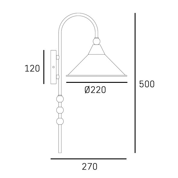 Minimalistyczny Złoty kinkiet ścienny ASHFORD W01562AU Cosmo Light