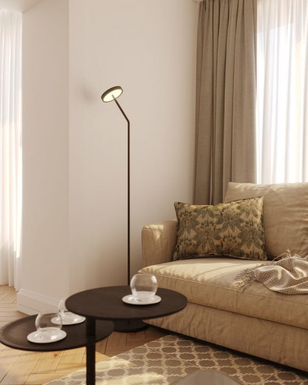Nowoczesna Czarna Lampka Stołowa LED IBIZA F0060 MAXLIGHT