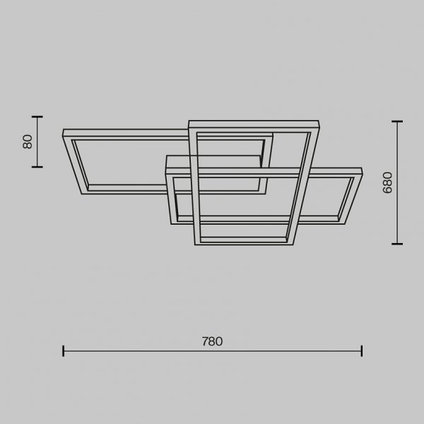 Nowoczesny Plafon Geometryczny LED MAYTONI RIDA MOD015CL-L80GK