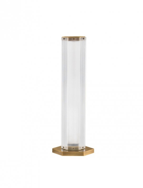 Dekoracyjna lampka stołowa LED szklana geometryczna tuba designerska na komodę Luces Exlusivas