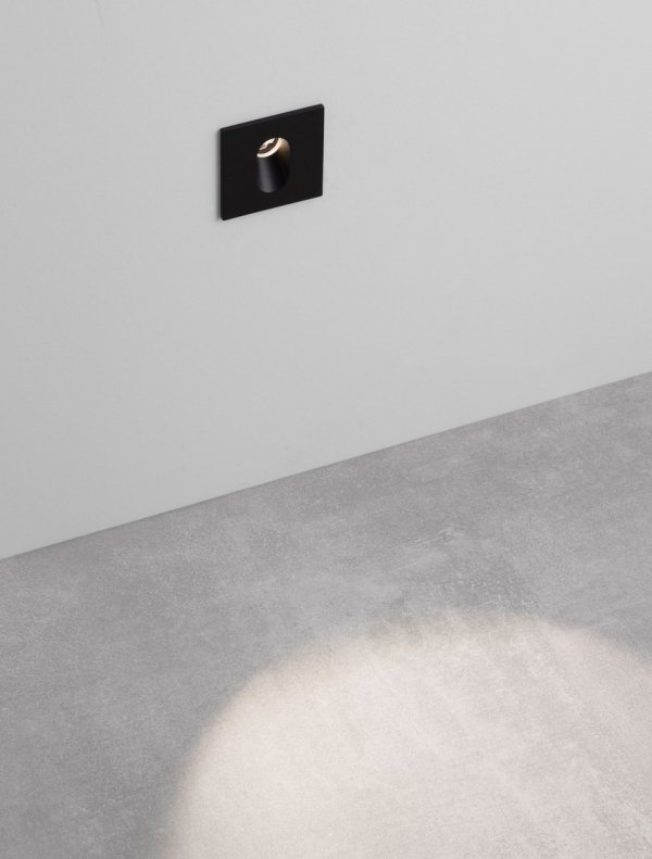Oprawa wpuszczana kinkiet LED kolor antracyt kwadratowa minimalistyczna nowoczesna IP65 ZALIRCO LE75332 Luces Exclusivas
