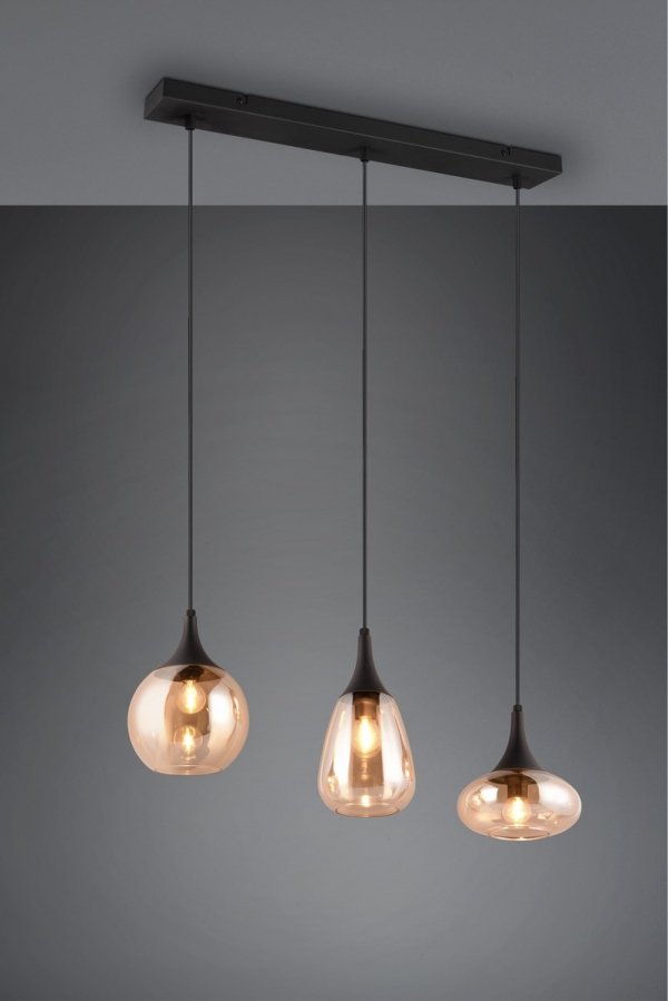 Dekoracyjna Lampa Wisząca Czarna Szklane Kosze LUMINA 317000313 TRIO