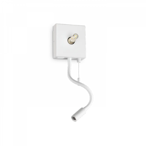 Nowoczesny Biały Kinkiet Ścienny USB Kwadrat LED KID 321578 IDEAL LUX