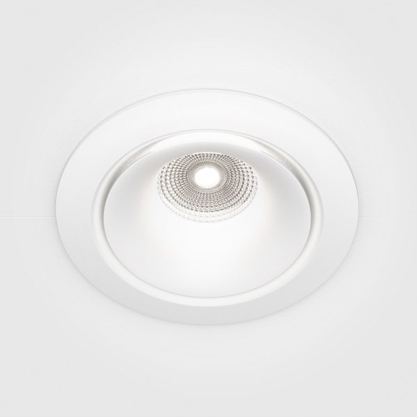 Lampa wpuszczana w sufit minimalistyczna aluminium biały okrągła LED Yin MAYTONI DL031-L12W3K-D-W