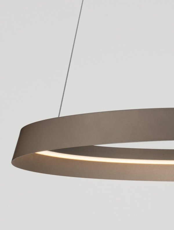 Nowoczesna lampa wisząca LED okrąg w kolorze brązowym BATALLAS LE44784 Luces Exclusivas