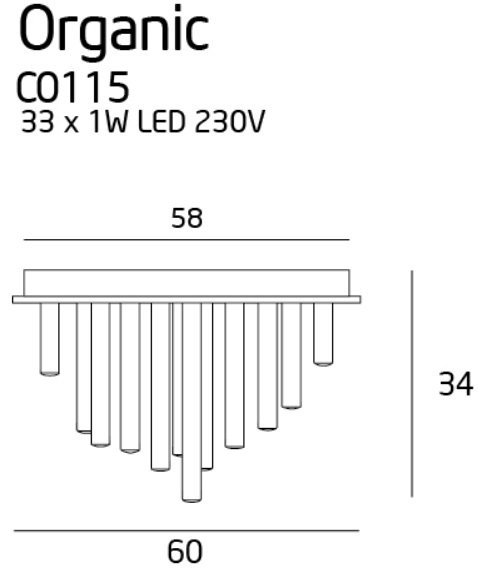 LAMPA SUFITOWA PLAFON ORGANIC C0115D MAXLIGHT 