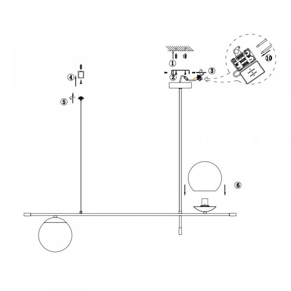 DESIGNERSKA LAMPA WISZĄCA NAD STÓŁ MAYTONI NOSTALGIA MOD048PL-02G SZKLANE KULE NOWOCZESNA LAMPA DO JADALNI