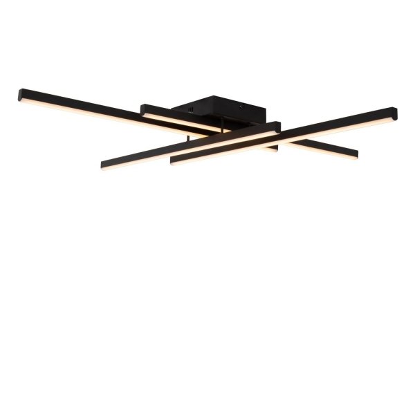 Nowoczesny plafon lampa sufitowa LED czarna uniwersalna minimalistyczna geometryczna listwy ściemnialna NOVAK 78100/42/30 Lucide
