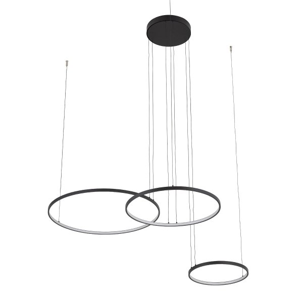 Nowoczesna czarna lampa wisząca LED potrójny okrąg CIRCOLO 11648 Nowodvorski Lighting