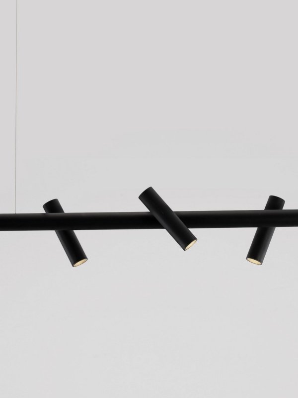 Lampa wisząca LED listwa 120cm z regulowanymi tubkami czarna ściemnialna uniwersalna Luces Exclusivas