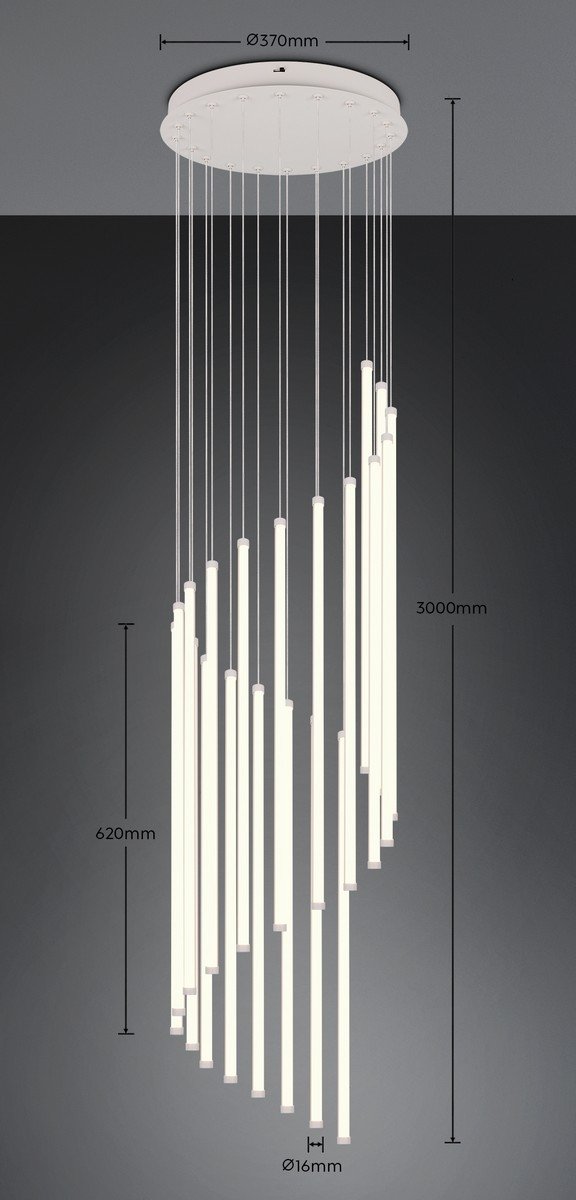 Lampa wisząca wielopunktowa tuby LED nowoczesna designerska uniwersalna dekoracyjna ściemnialna BAXTER 330632076 Trio
