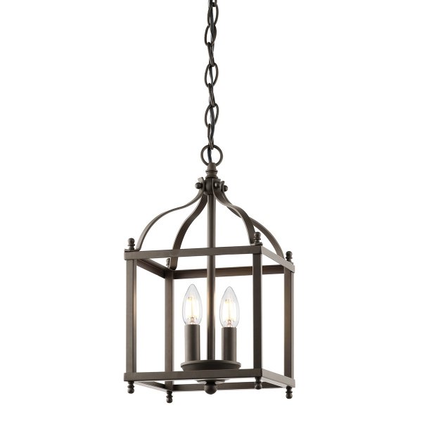 Mała lampa wisząca Larkin 2 źródła światła stary brąz designerska metalowa KL-LARKIN-P-S-OZ KICHLER 