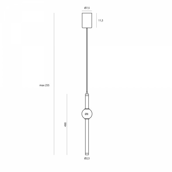 Nowoczesna lampa wisząca listwa z kulą LED kamień naturalny designerska Verdes P0611 Maxlight 