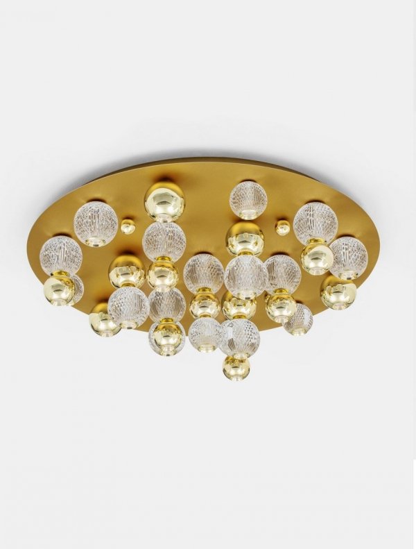 ZŁOTY Plafon Kryształowe Kule Glamour LUCES EXCLUSIVAS BRILLE 9695700 Molekularna Lampa Art Deco
