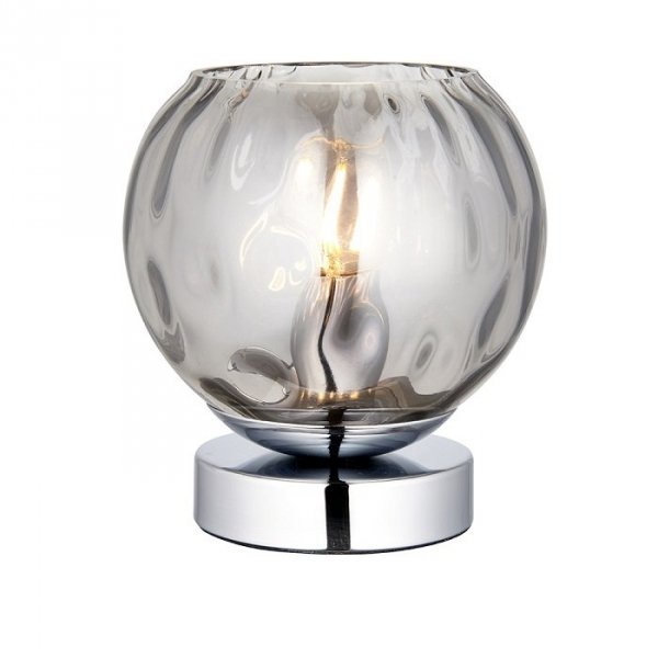 Lampa Stołowa Chrom Metalowa Szklany Klosz LED DIMPLE 97976 ENDON