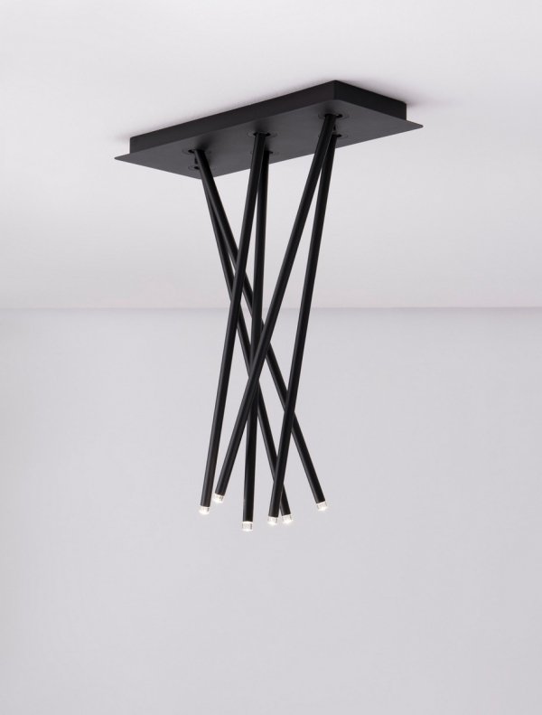 Minimalistyczna lampa wisząca LED aluminiowa czarna uniwersalna klasyczna nad stół do salonu sypialni regulowana NOVENCIO LE45465 Luces Exclusivas
