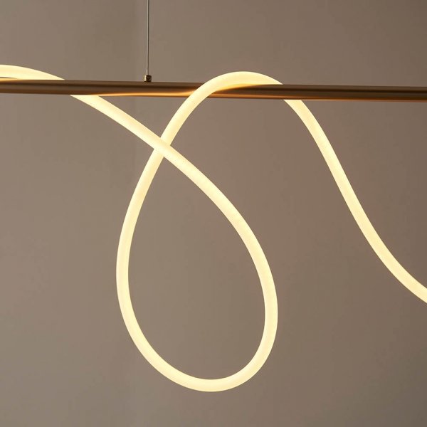 Nowoczesna Lampa Wisząca Designerska Tuba LED Mosiądz ATTALEA 97629 ENDON