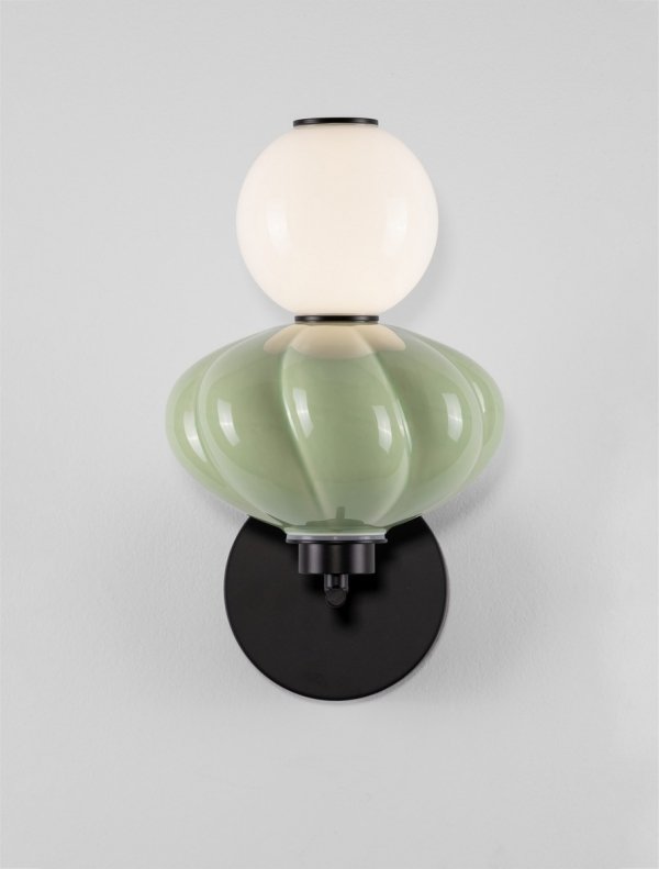 Kinkiet LED szklany różne kształty zielony i biały designerski art deco możliwość ściemniania CASURNO LE45226 Luces Exclusivas