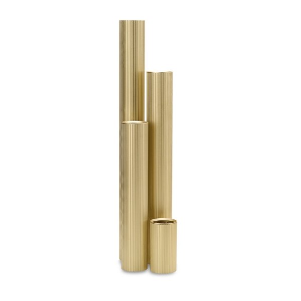 Złota ryflowana tuba natynkowa 30cm dekoracyjny spot plafon LUCAS AZ6151 + AZ6140