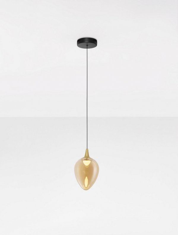 Nowoczesna lampa wisząca LED owalna złoty szklany klosz uniwersalna klasyczna minimalistyczna VAZENDO LE45118 Luces Exclusivas