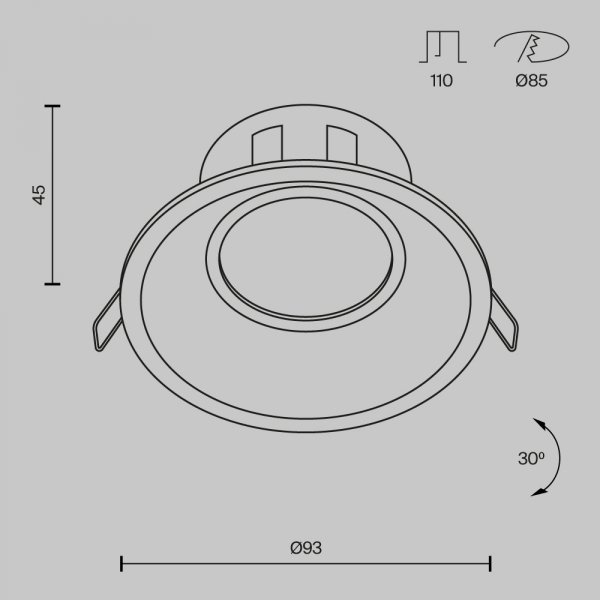 Downlight Okrągły DOT DL028-2-01B MAYTONI