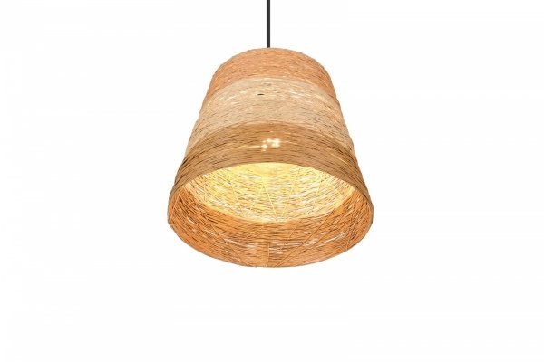 Lampa wisząca pleciona z przędzy brązowa owalna boho rystykalna industrialna minimalistyczna nad stół do salonu sypialni JOELINE R31731926 Rl