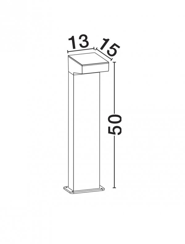 Minimalistyczny słupek ogrodowy klasyczny LED prostokątny aluminiowy czarny uniwersalny IP65 CALMARE LE75120 Luces Exclusivas