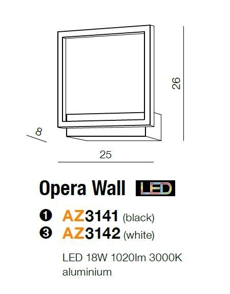 KINKIET ŚCIENNY LED OPERA AZ3142 AZZARDO