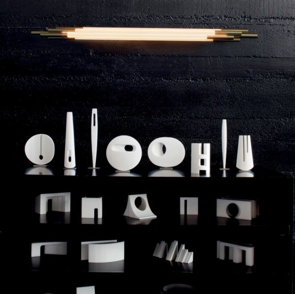 Lampa ścienna szklana z dekoracyjnych rurek 105cm złota designerska dekoracyjna ORG W 1050 DCW Editions