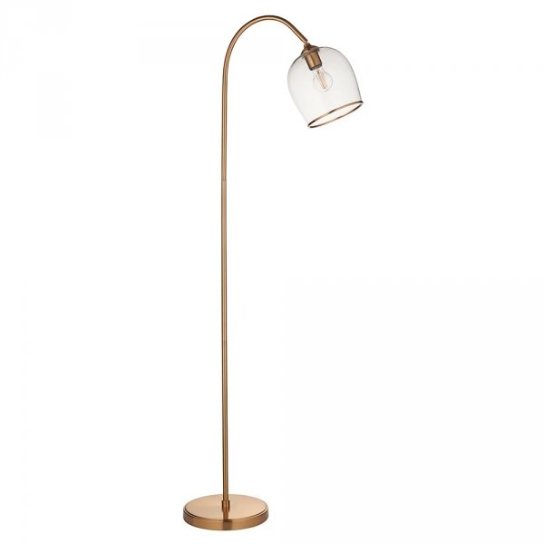 Lampa podłogowa stojąca mosiężna regulowany szklany klosz salonowa sypialniana minimalistyczna Ashcroft 120620 ENDON