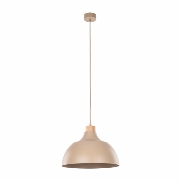 Jasno brązowa minimalistyczna lampa wisząca w stylu rustykalnym z elementem drewnianym CAP SABIA 10656 TK-Lighting 