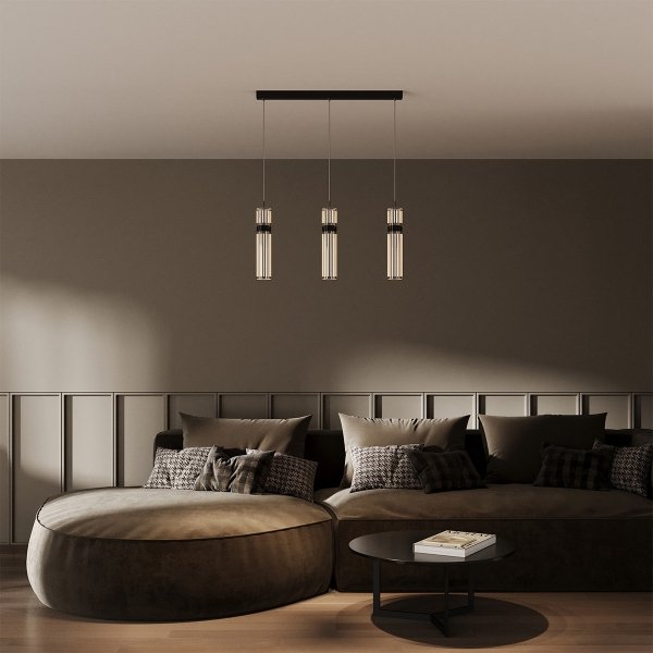 Designerska lampa wisząca grafitowa nowoczesna art deco glamour AMBIENTE LED CCT LP-1510/3L GR Light Prestige