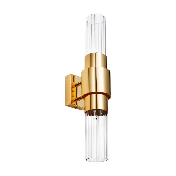 Lampa ścienna kinkiet złoty tuba z ryflowanego szkła 46cm minimalistyczny klasyczny GLOW ST-DW7790 Step Into Design