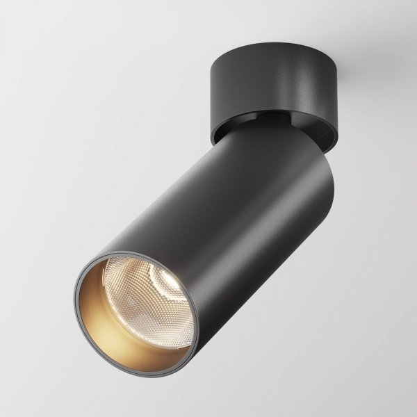 Lampa Sufitowa Tuba Czarna Aluminiowa FOCUS LED C055CL-L12B3K-W-D-B MAYTONI