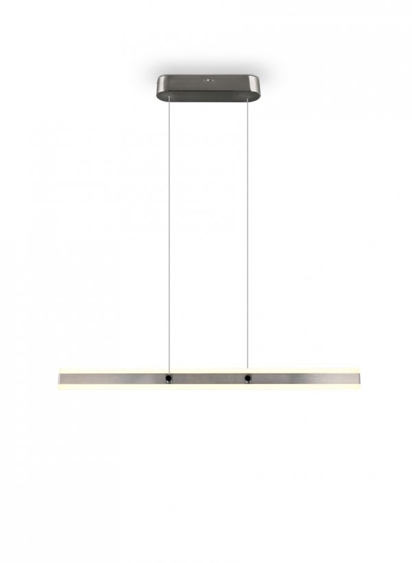 Nowoczesna uniwersalna lampa wisząca LED minimalistyczna srebrna metalowa listwa podłużna ściemnialna ARCOLA 331210107 Trio
