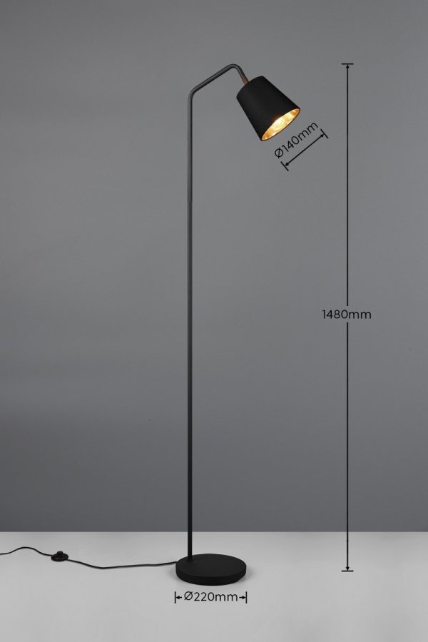 Czarno Złota Dekoracyjna Lampa Podłogowa BUDDY R41721032 RL