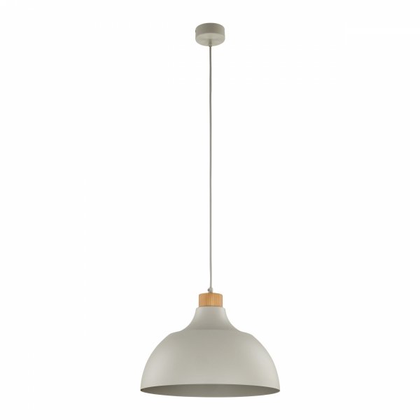 Minimalistyczna lampa wisząca w stylu rustykalnym beżowa z elementem drewnianym CAP BEIGE 5664 TK-Lighting 